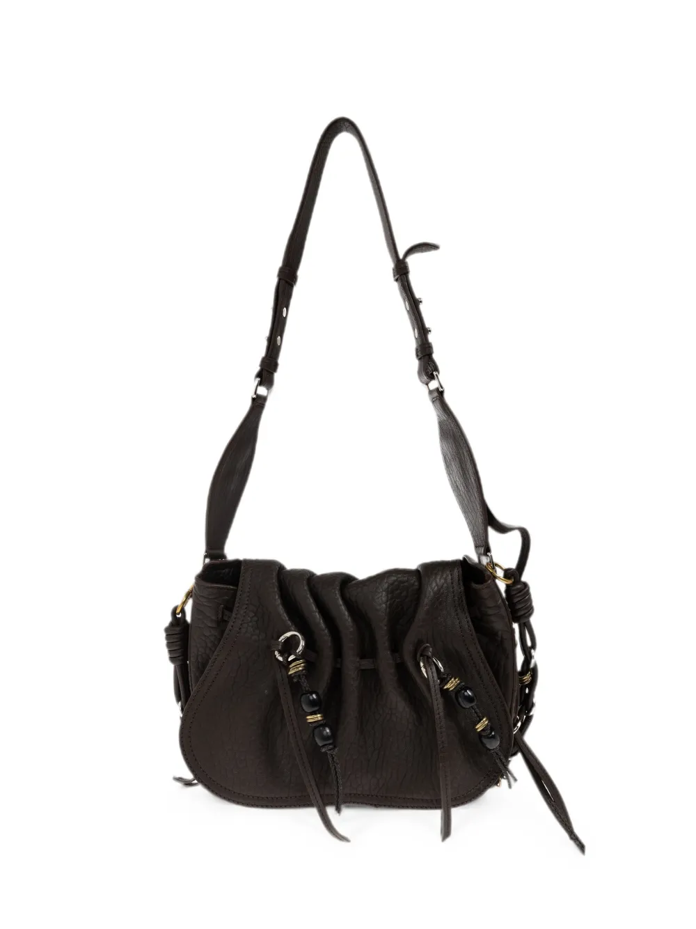 ISABEL MARANT Bolton beaded leather shoulder bag - Marrone