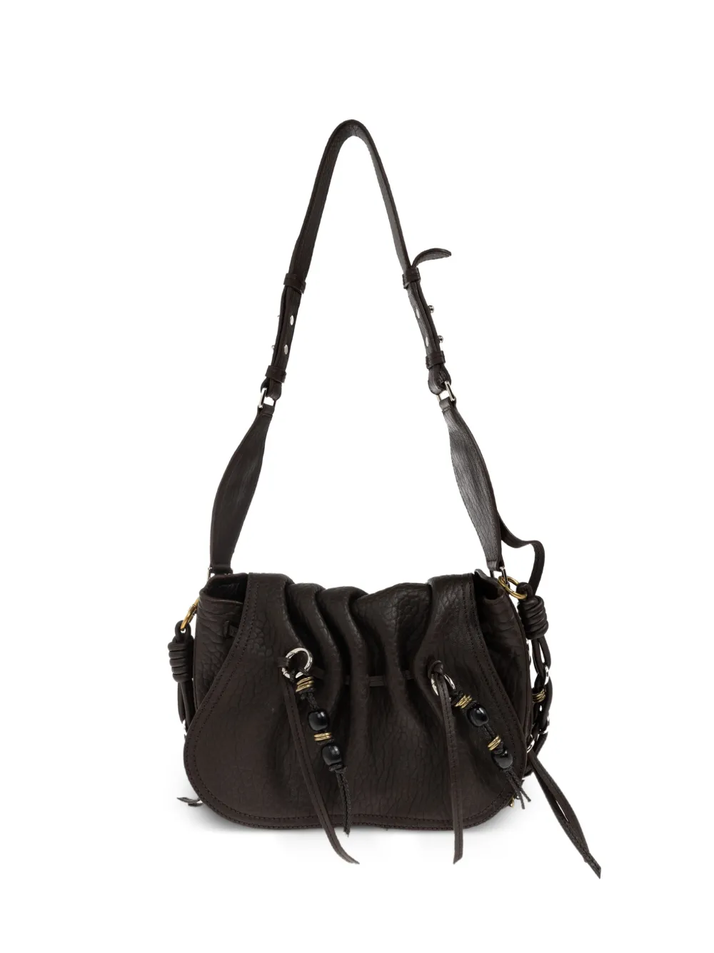 ISABEL MARANT Bolton beaded leather shoulder bag - Marrone