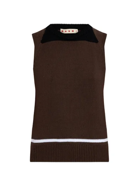 Marni top tejido con logo bordado