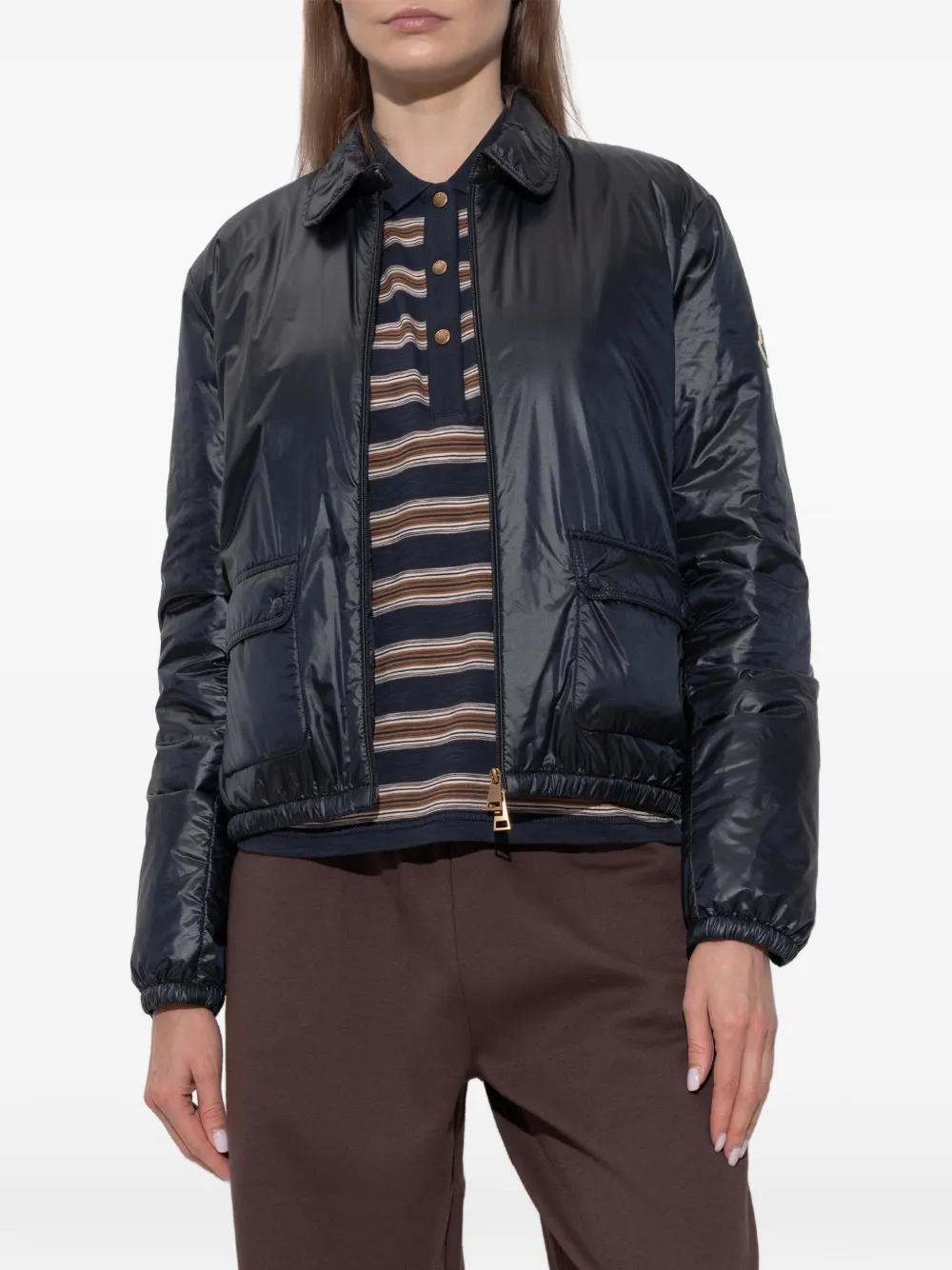 Moncler Lanset jack met logopatch Blauw