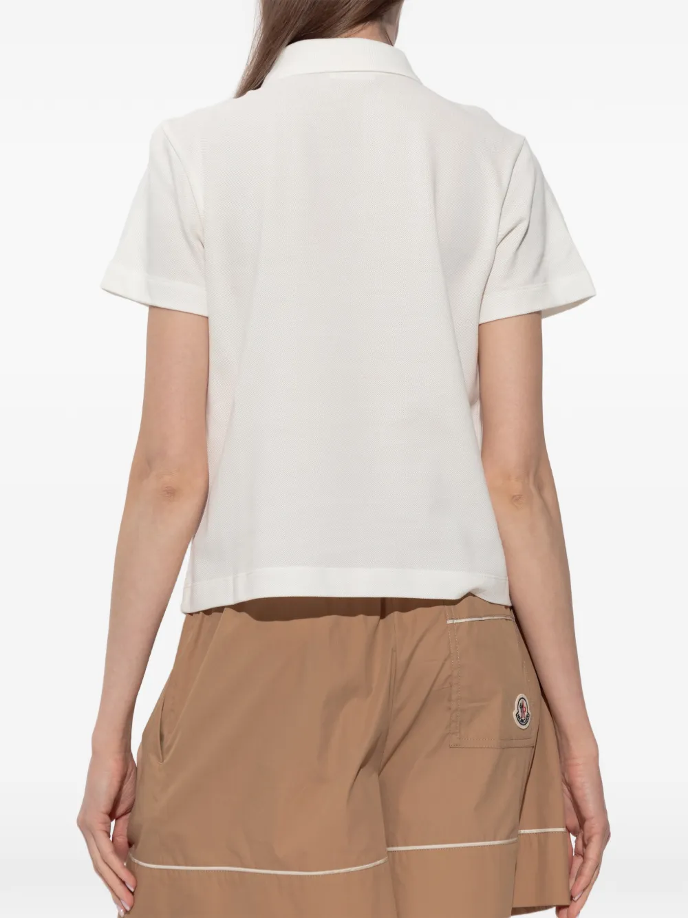 Moncler Poloshirt met logopatch Beige