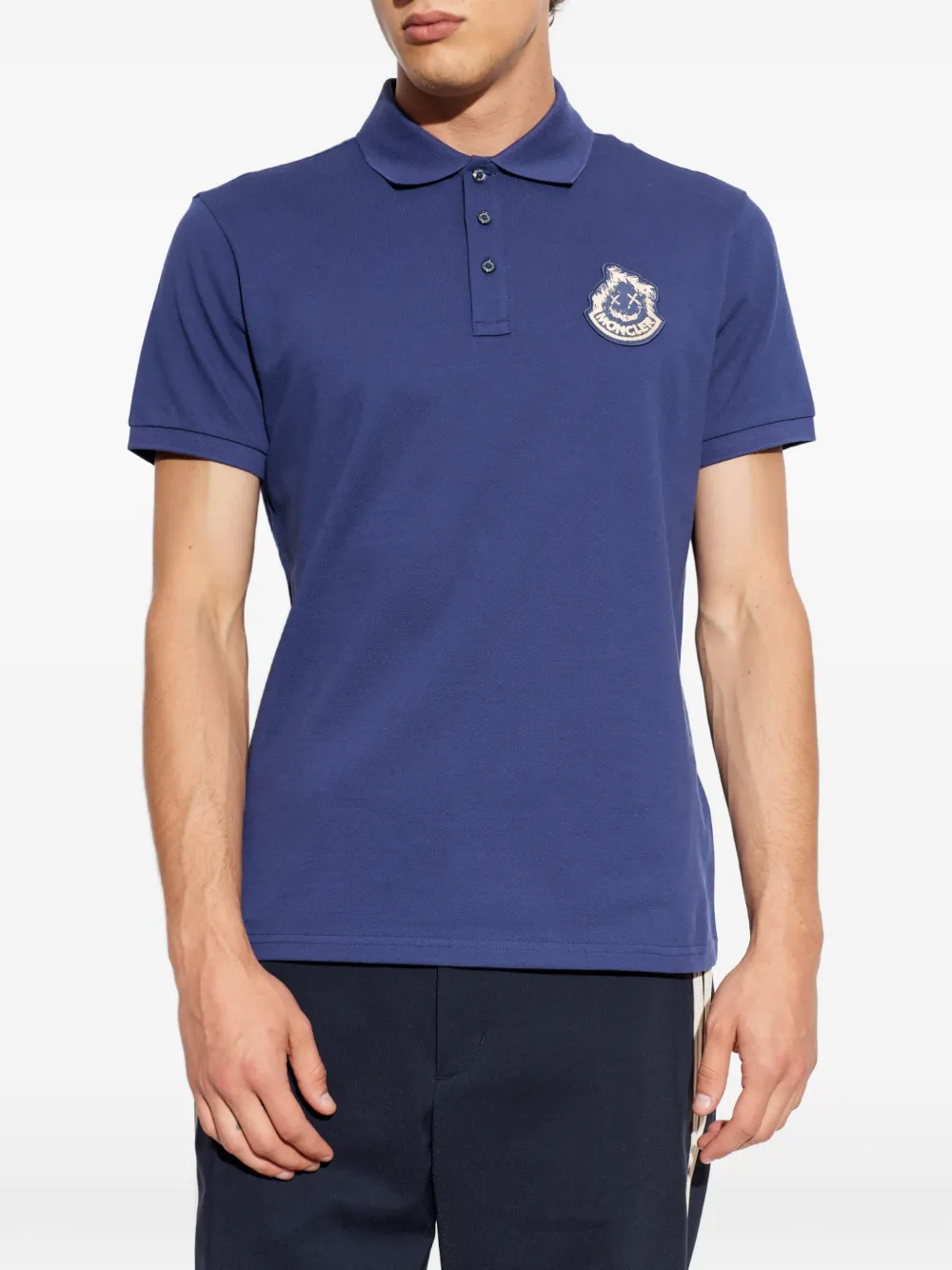 Moncler Poloshirt met logopatch Blauw
