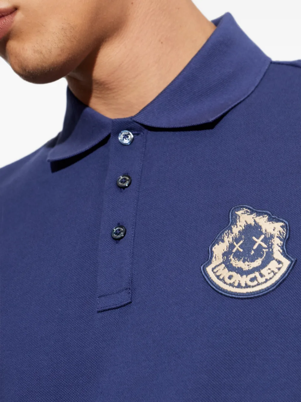 Moncler Poloshirt met logopatch Blauw