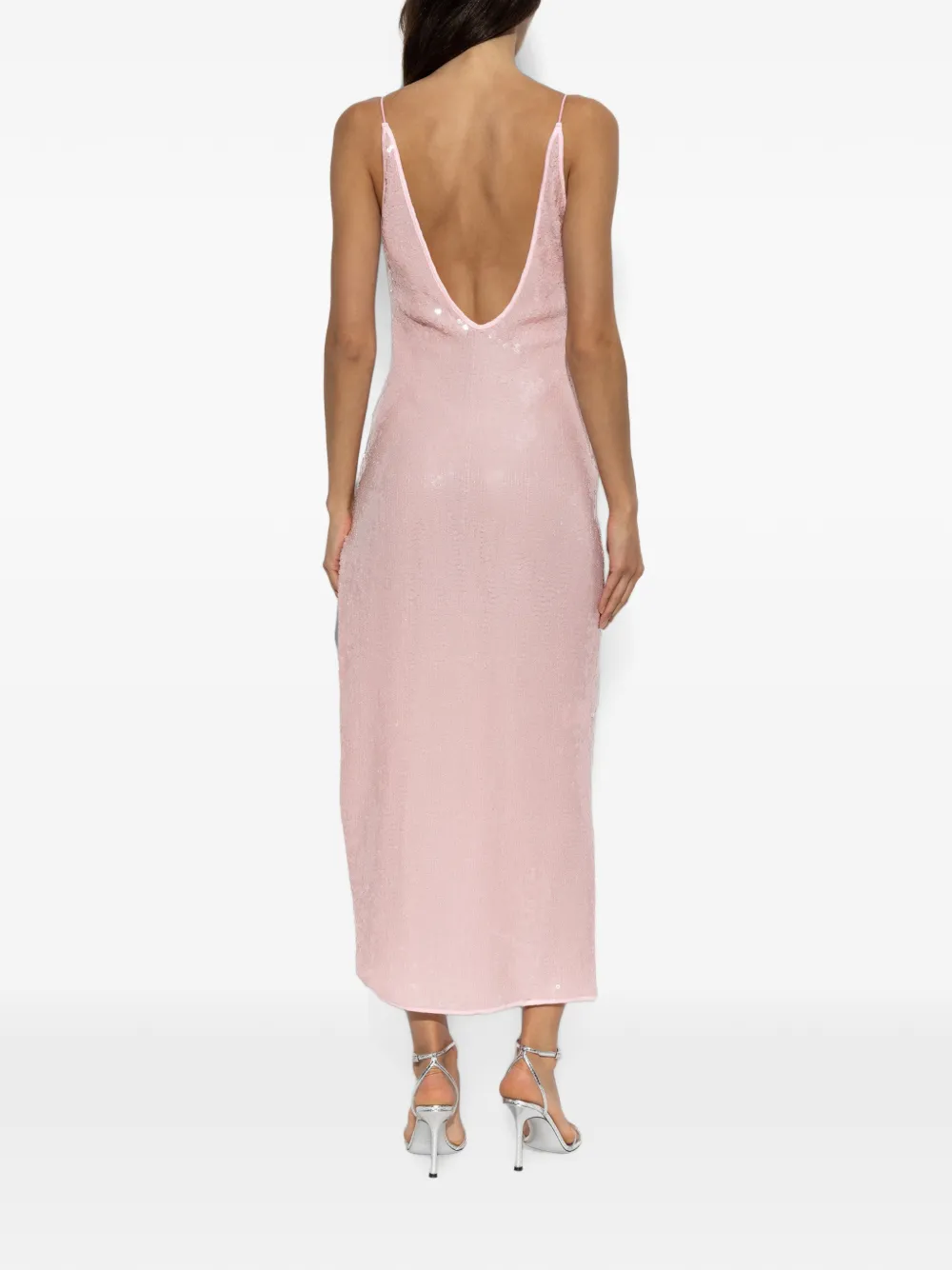 Oséree Maxi-jurk verfraaid met pailletten en ringdetail Roze
