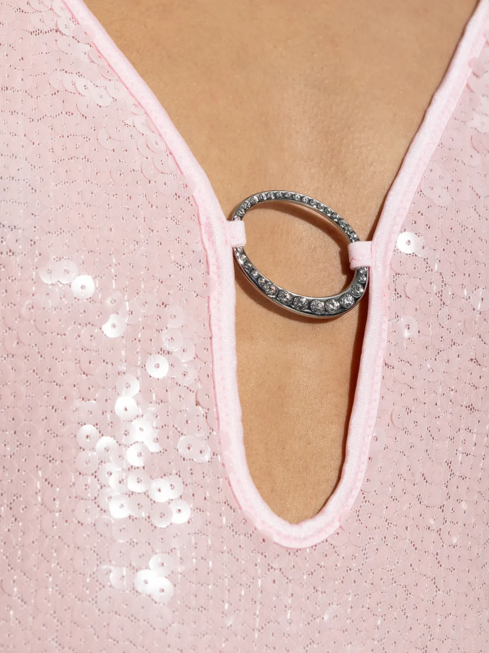 Oséree Maxi-jurk verfraaid met pailletten en ringdetail Roze