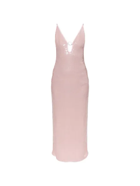 Oséree sequin-embellished ring-detail maxi dress
