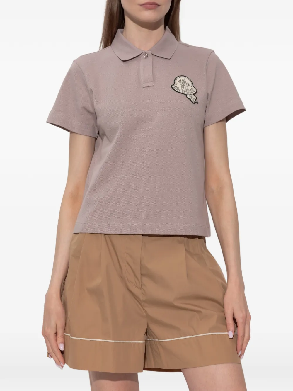 Moncler Poloshirt met logopatch Roze