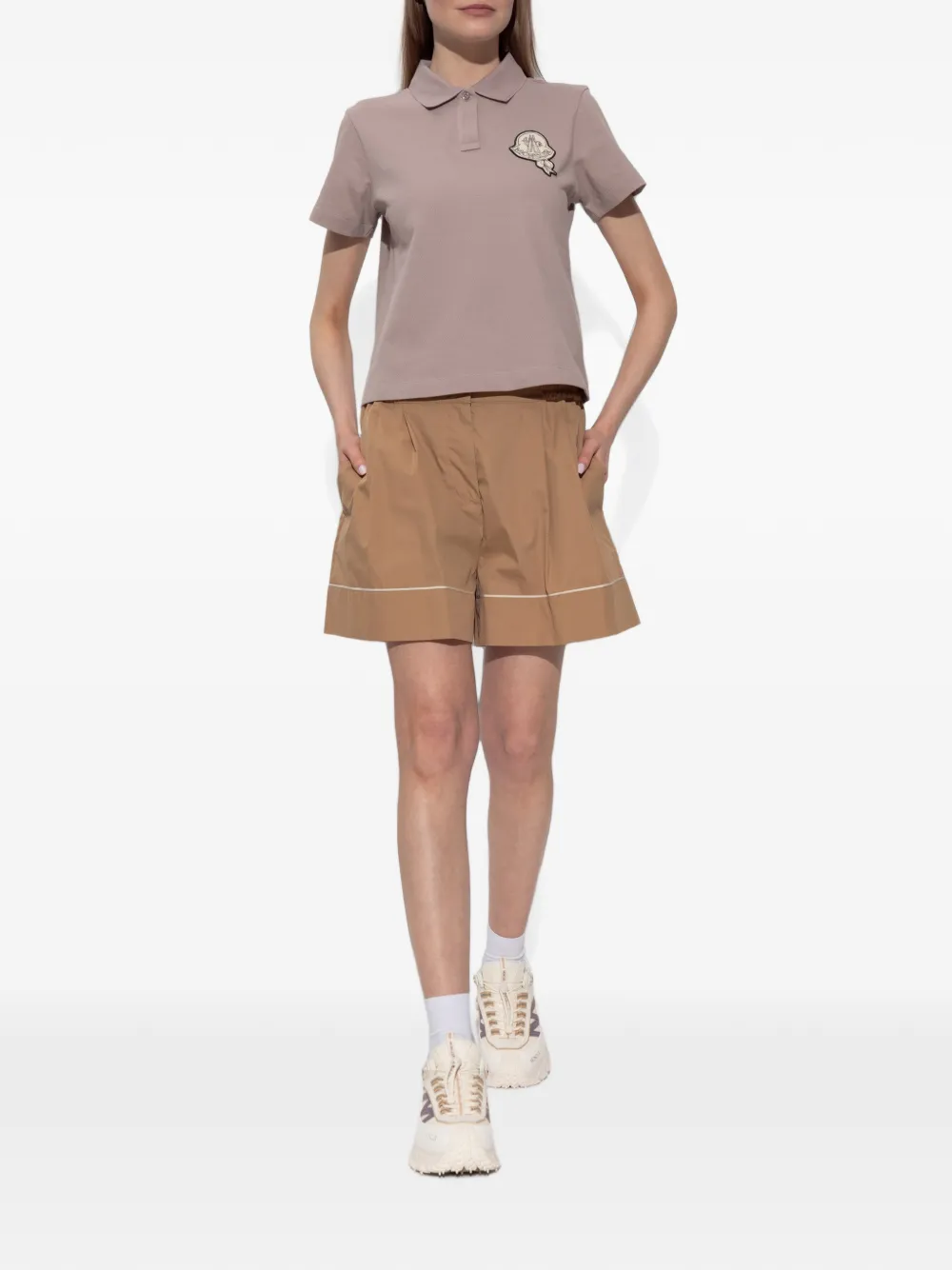 Moncler Poloshirt met logopatch Roze