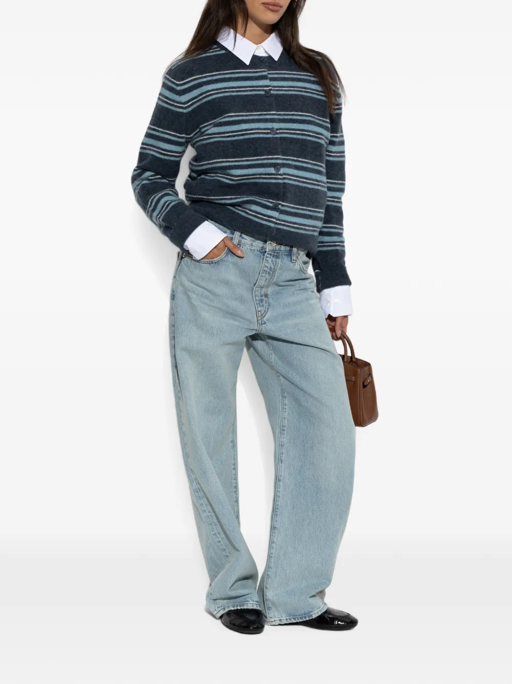 SAMSOE Nor gestreept vest Blauw