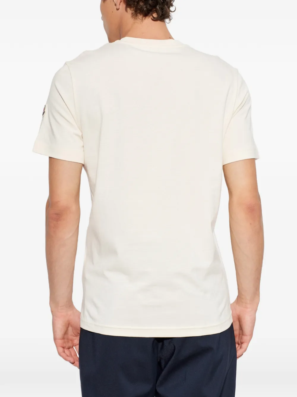 Moncler T-shirt met gewelfde logoprint Wit