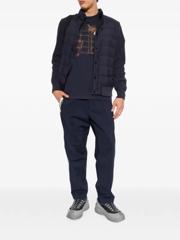 Moncler high-neck quilted-front Jacket | Blue | FARFETCH