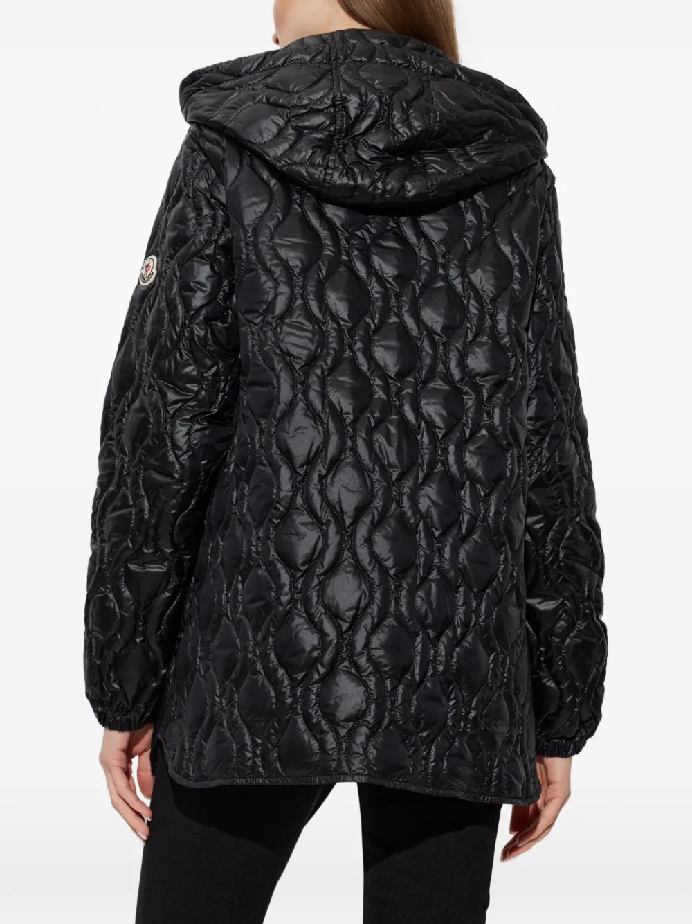 Moncler Balette donsjack met geometrische voering Zwart