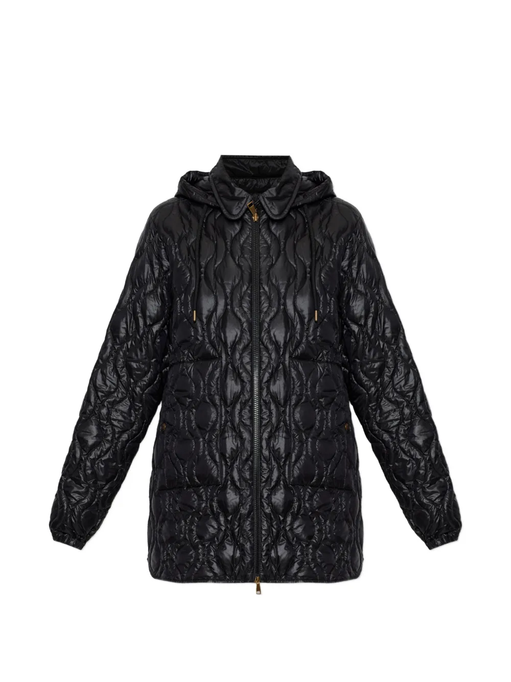 Moncler Balette donsjack met geometrische voering Zwart