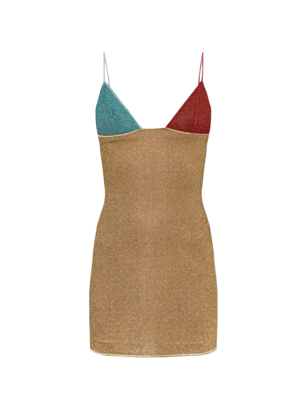 Oséree lurex-thread spaghetti-strap mini dress - Gold