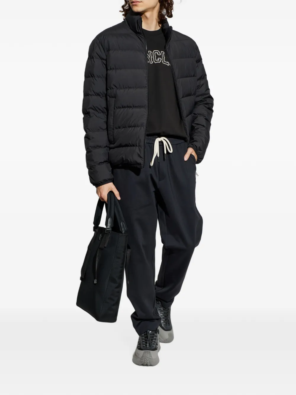 Moncler T-shirt met logoprint Zwart
