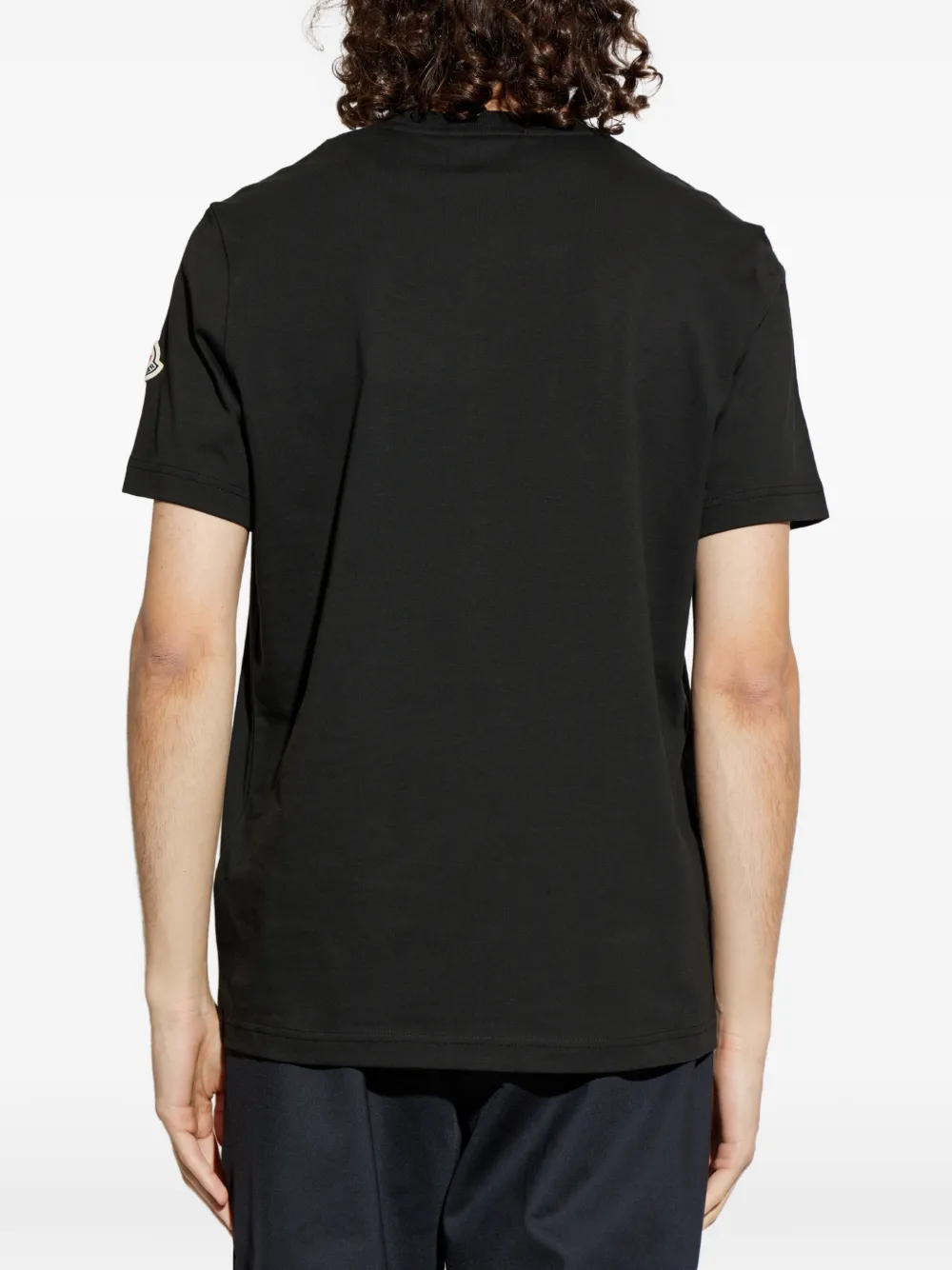 Moncler T-shirt met logoprint Zwart