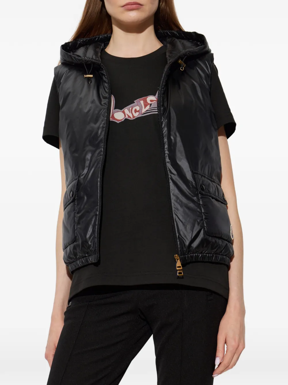 Moncler Lansette gilet met capuchon Zwart