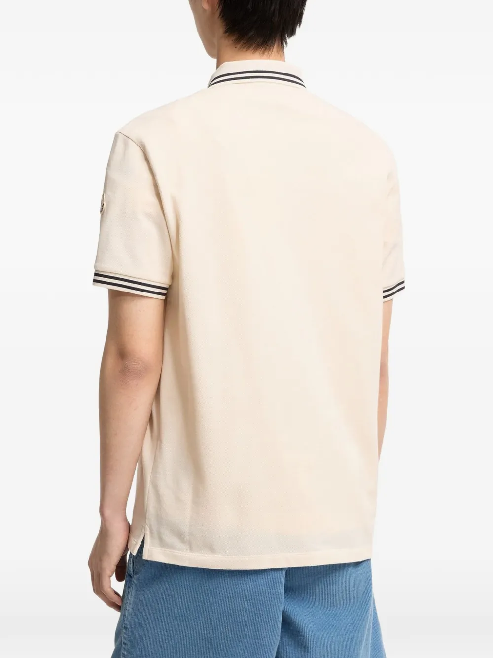 Moncler Poloshirt met gestreepte afwerking Beige