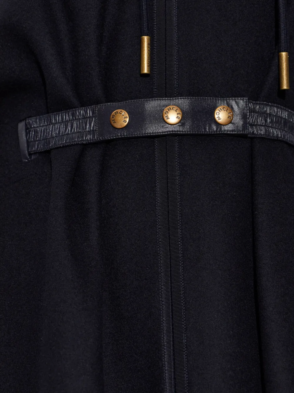Moncler Cape met capuchon en ceintuur Blauw