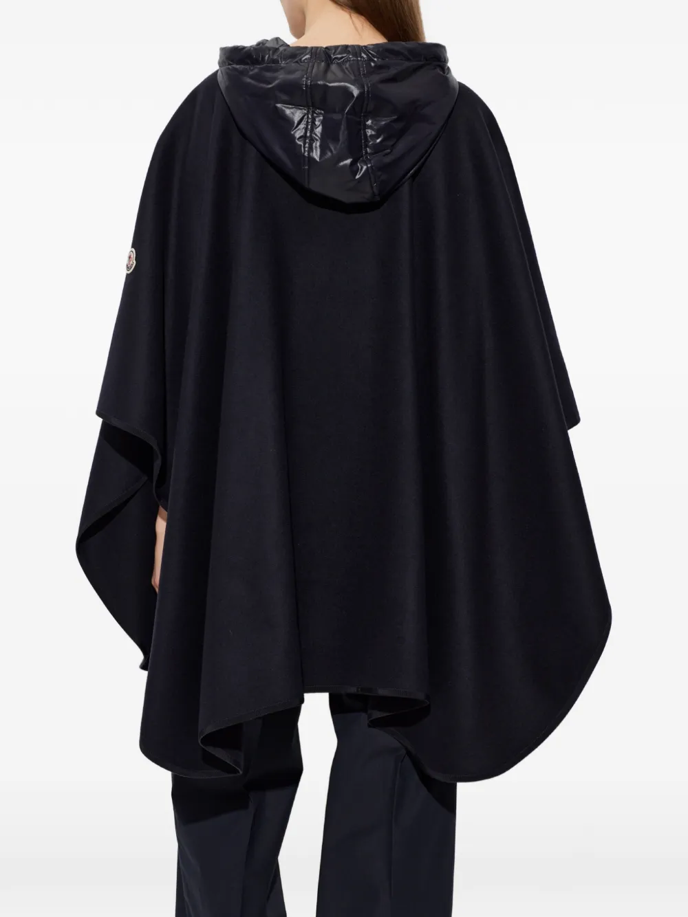 Moncler Cape met capuchon en ceintuur Blauw