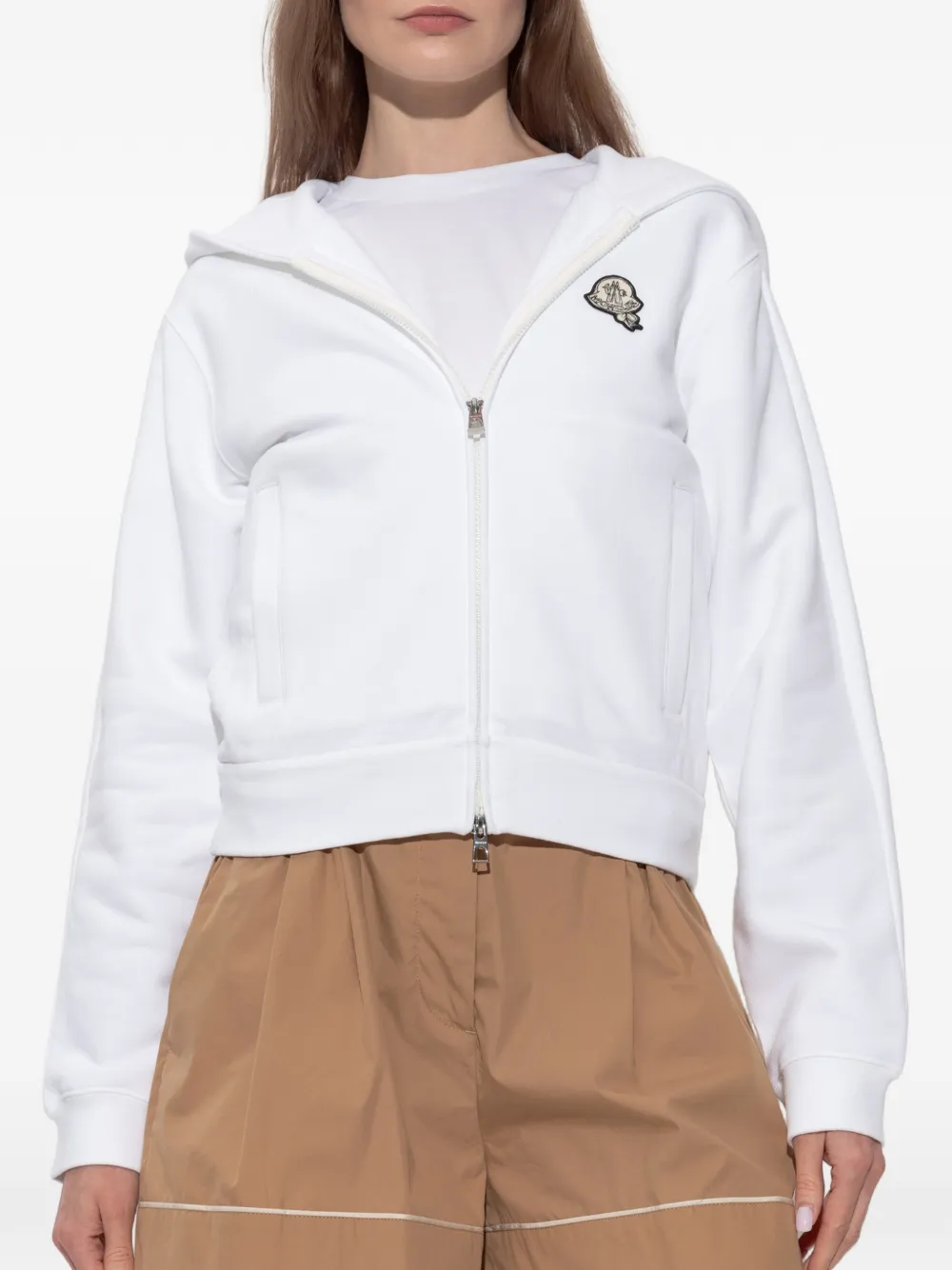 Moncler Hoodie met rits Wit