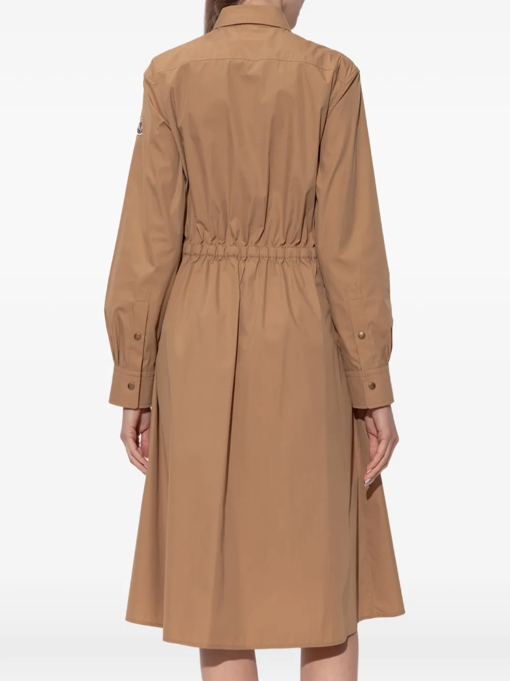Moncler Knielange jurk van katoenblend Beige