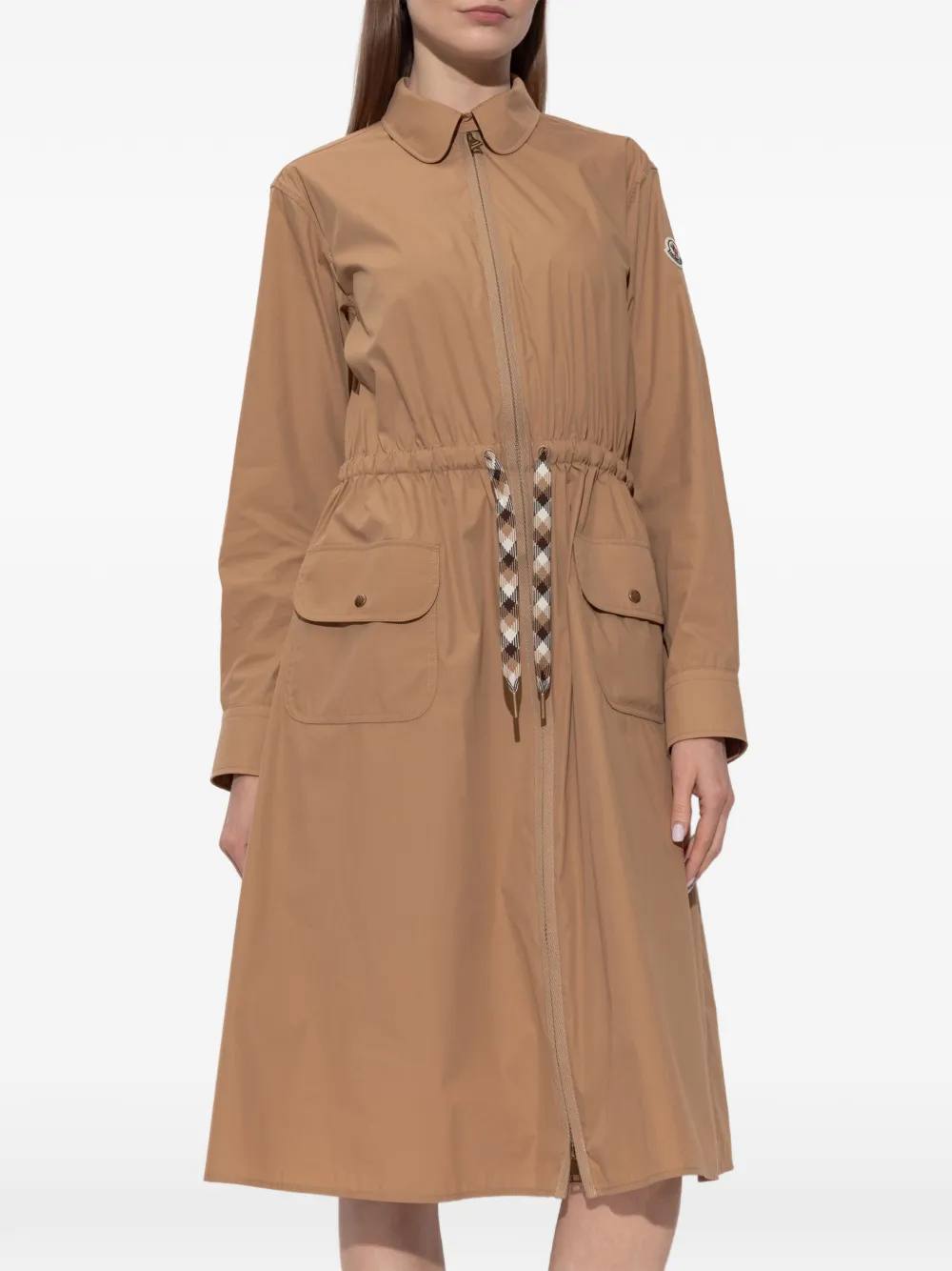 Moncler Knielange jurk van katoenblend Beige