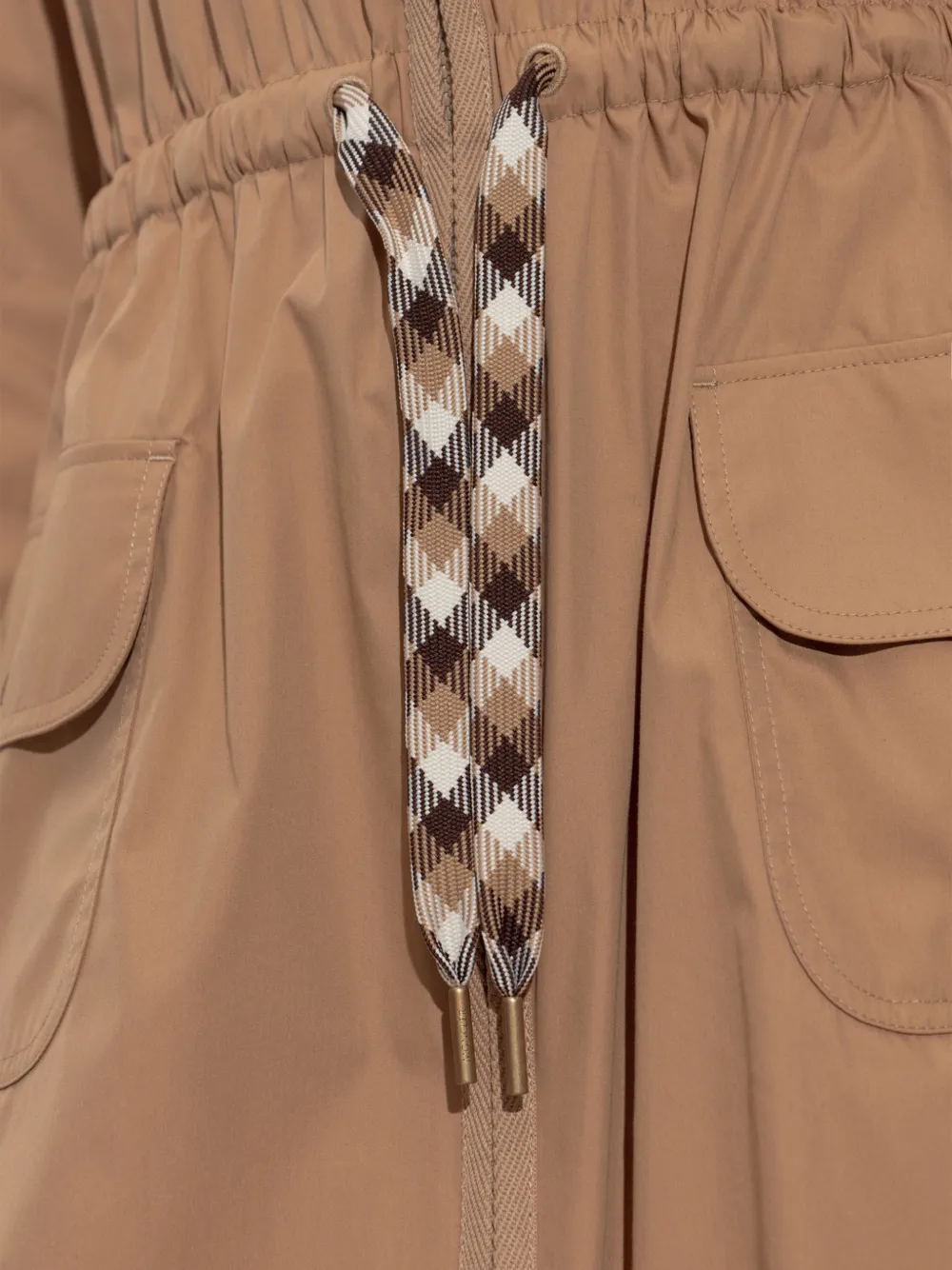 Moncler Knielange jurk van katoenblend Beige