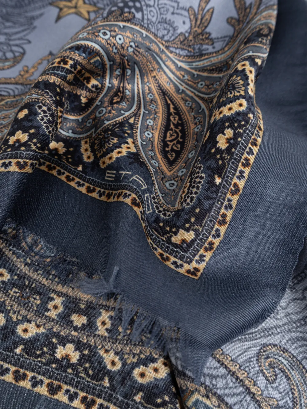 ETRO Pegasus sjaal met paisley print Blauw