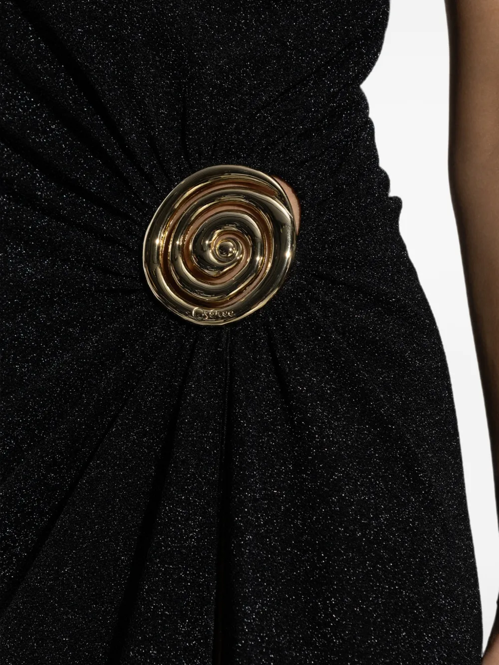 Oséree Asymmetrische midi-jurk met metallic effect Zwart