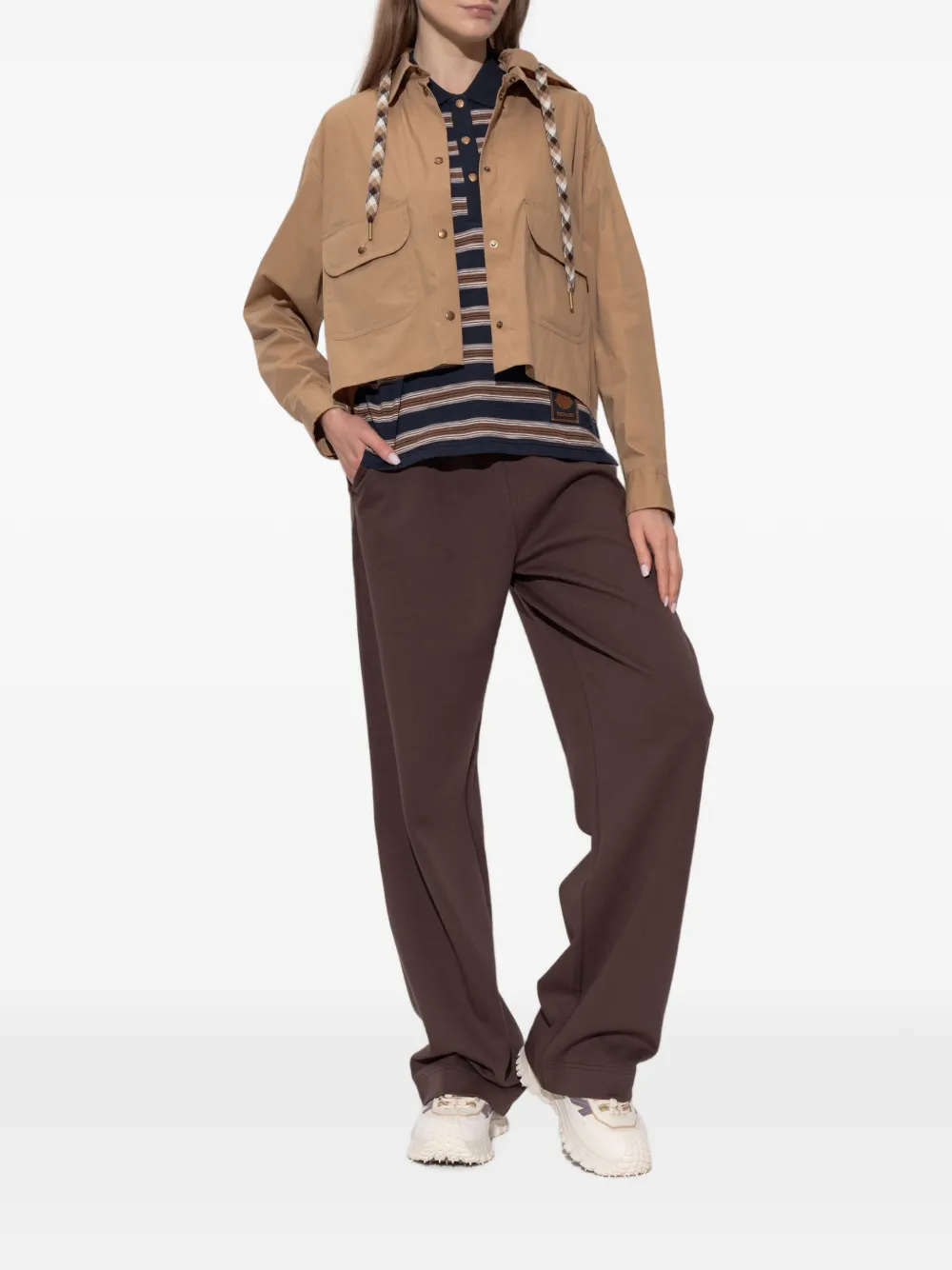 Moncler Cropped jack met capuchon Beige