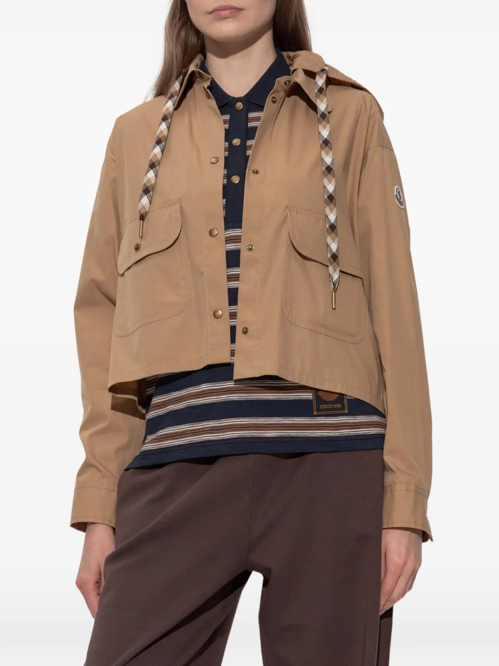 Moncler Cropped jack met capuchon Beige