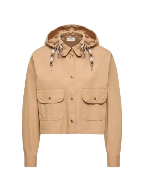 Moncler cotton blend hooded shirt jacket