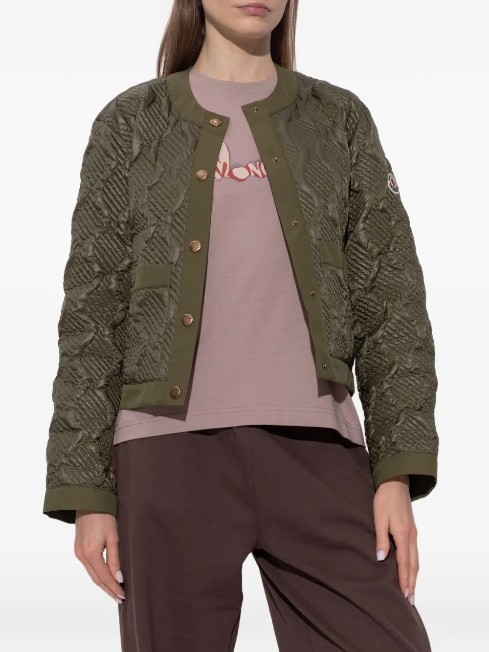 Moncler Libellule gewatteerd jack Groen