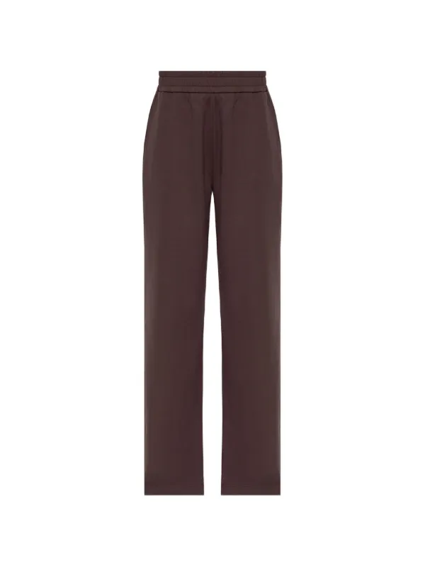 Moncler Logo Cotton Blend Track Pants in Brown