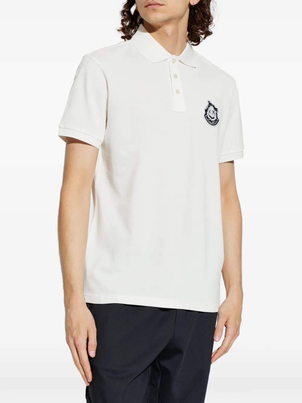 Moncler Poloshirt met logopatch Wit