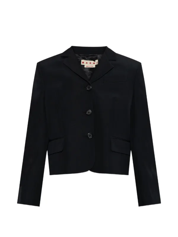 Marni Single-vent Cropped Blazer in Black