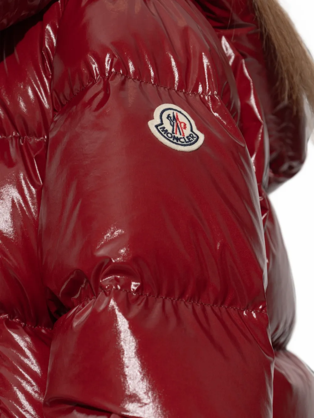 Moncler Niveole gewatteerd donsjack met capuchon Rood