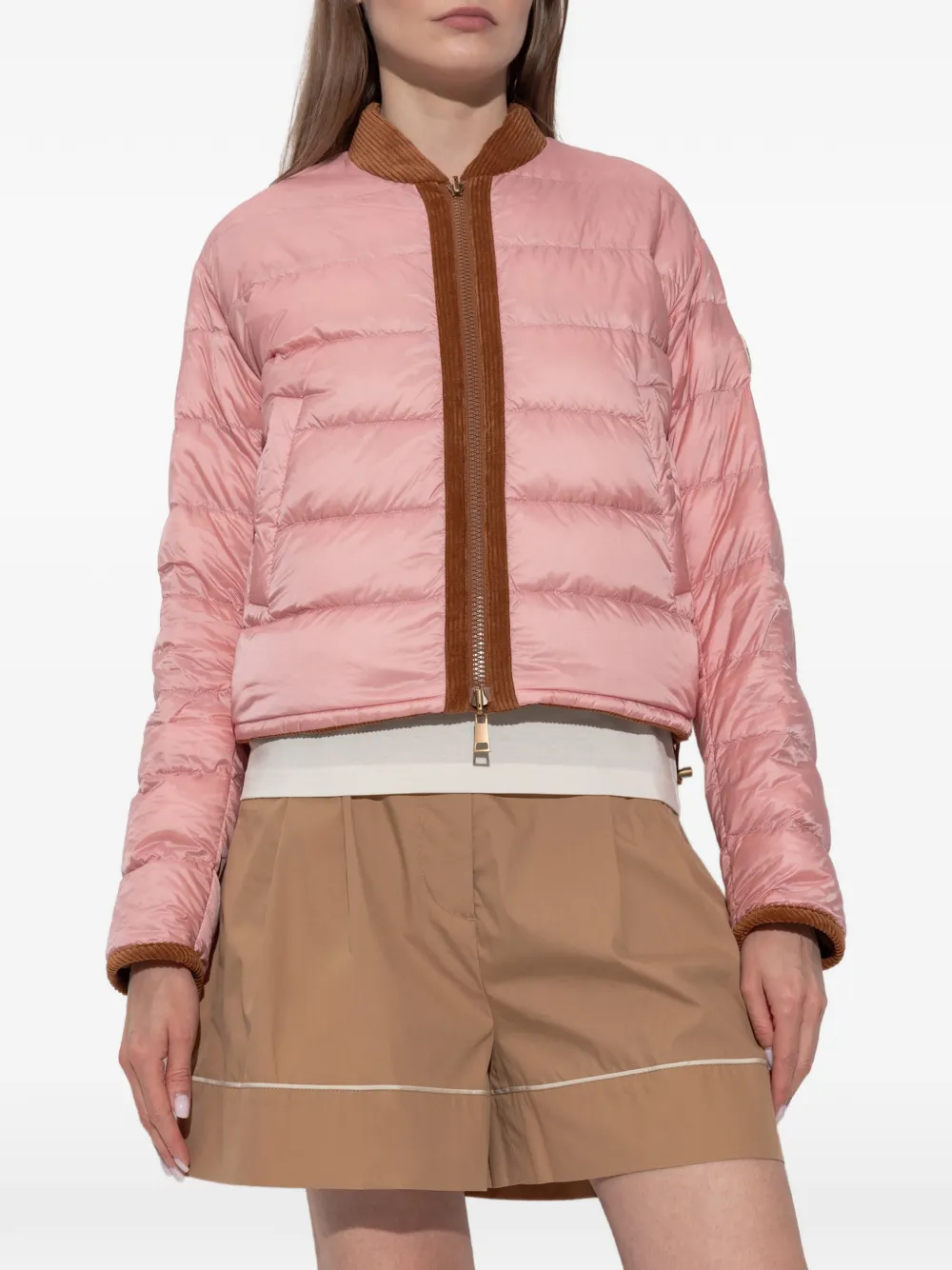 Moncler Blageon ribfluwelen omkeerbaar donsjack Bruin
