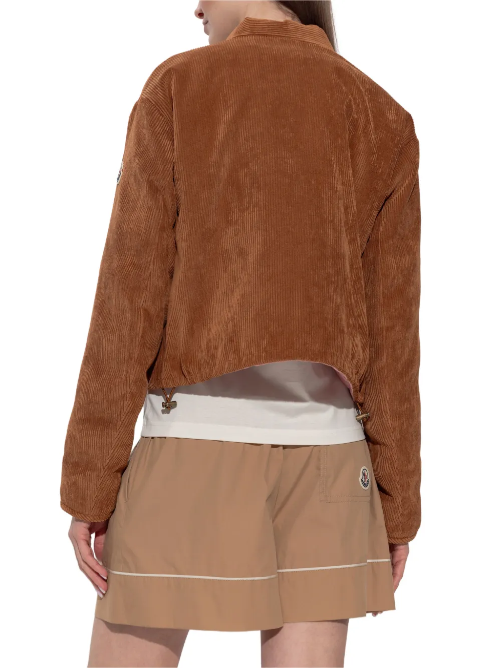 Moncler Blageon ribfluwelen omkeerbaar donsjack Bruin
