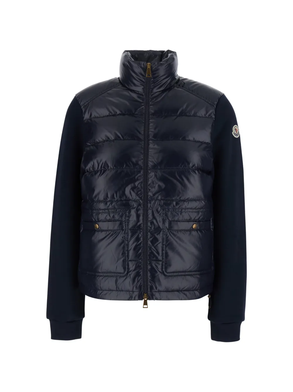 Moncler veste zippée à patch logo - Bleu Moncler veste zippée à patch logo - Bleu