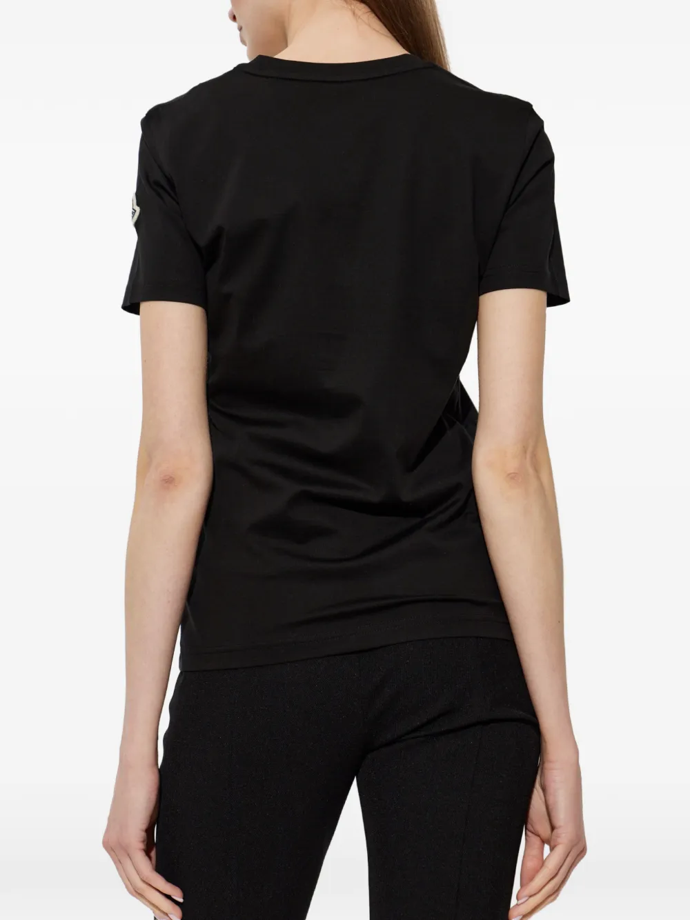 Moncler T-shirt met geborduurd logo Zwart