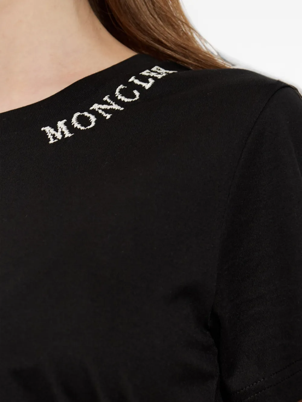Moncler T-shirt met geborduurd logo Zwart