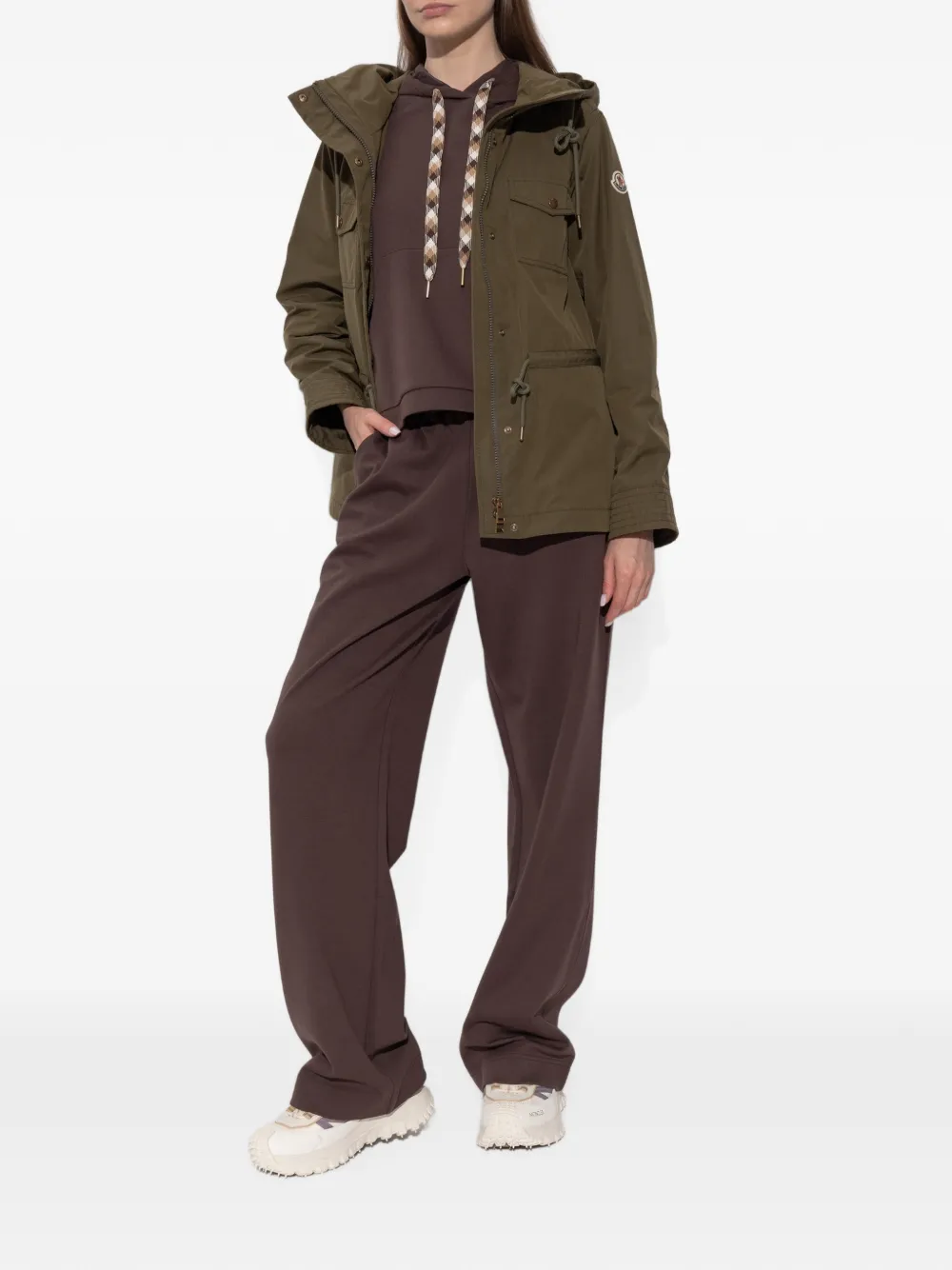 Moncler Serin parka van katoenblend met capuchon Groen