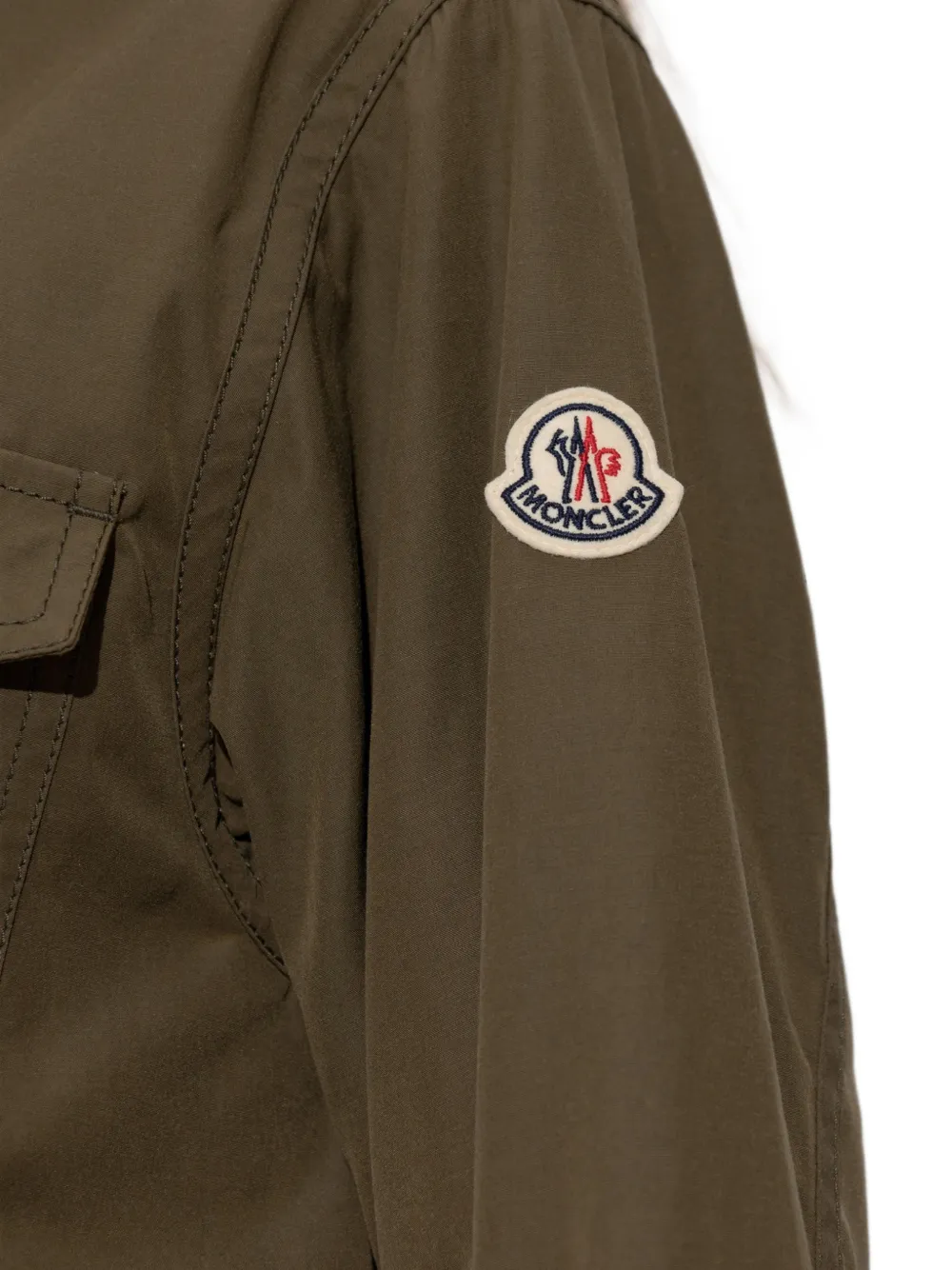 Moncler Serin parka van katoenblend met capuchon Groen