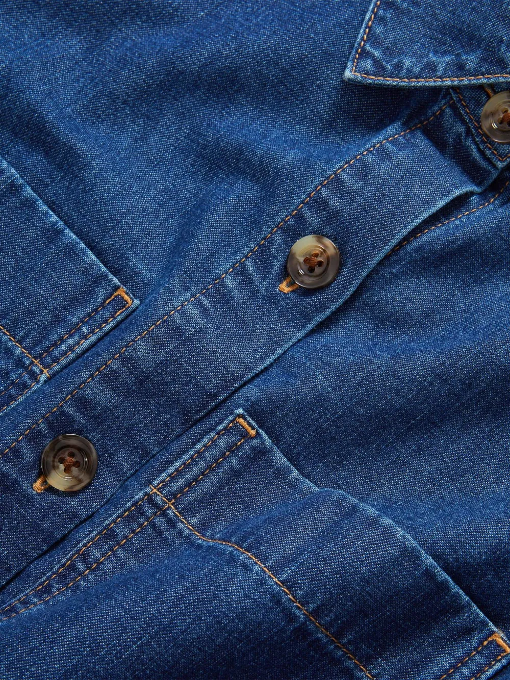 Veronica Beard Spruce denim overhemd met korte mouwen Blauw