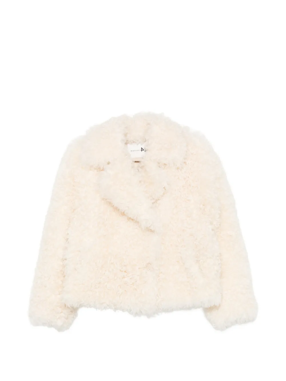 Manzoni 24 curly-shearling notch-lapel coat - Nude