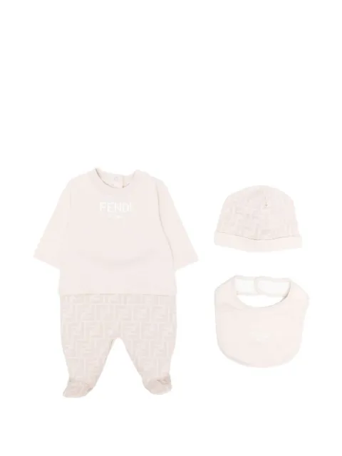 Fendi Kids pijama de tejido jersey con logo FF