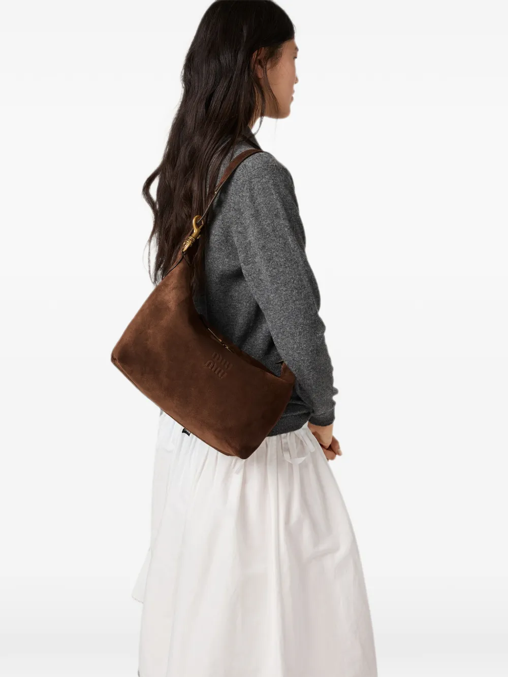 Miu Suède tas Bruin