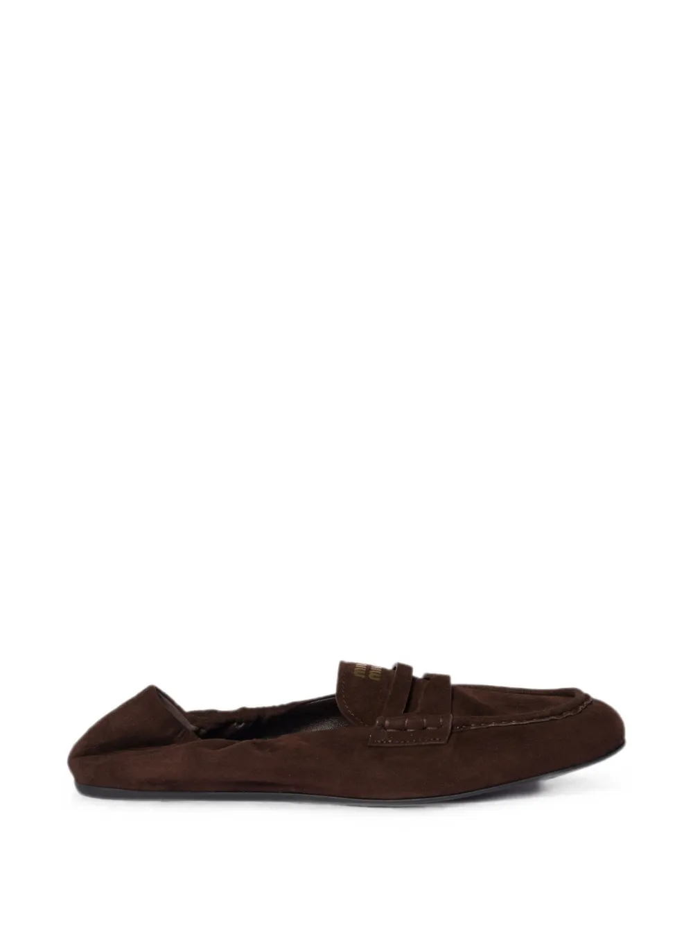 Miu Miu Ruches suede loafers - Braun